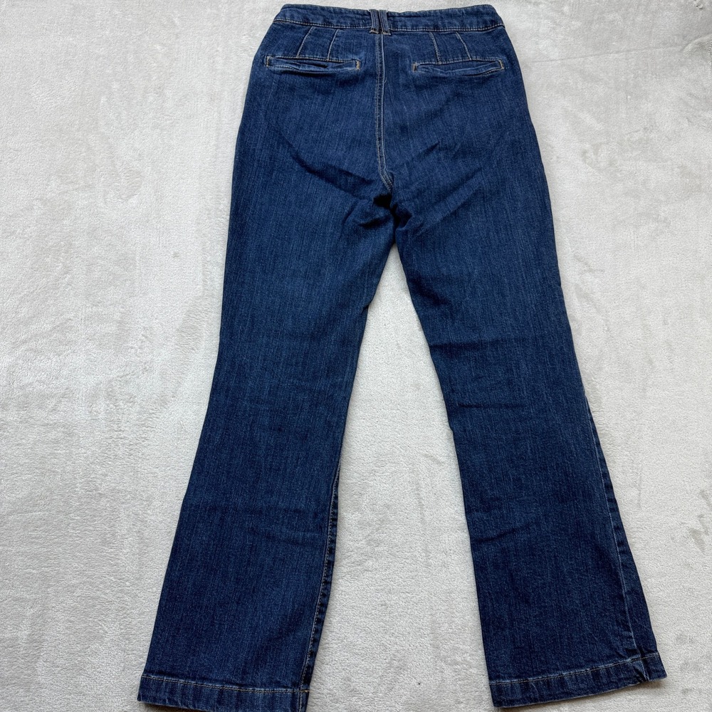 OAT New York Jeans Women's 8/29 Flare Dark Blue High Rise‎ Patch Pocket Stretch - Picture 5 of 11